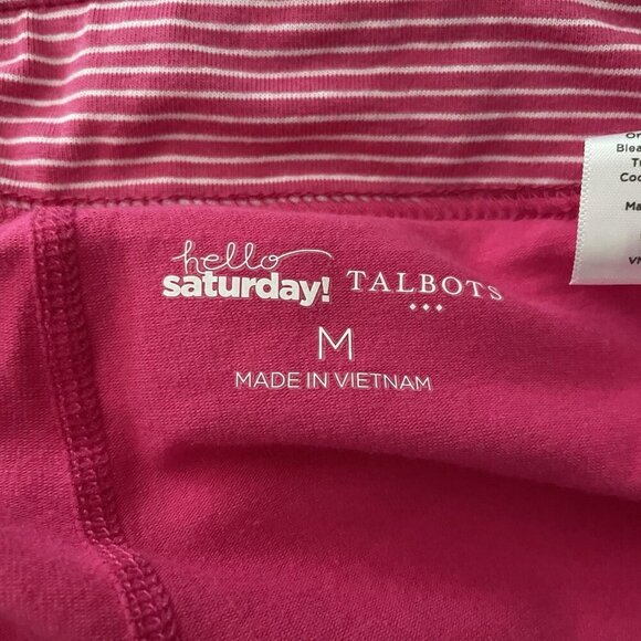 Talbots Hello Saturday M Pink Striped Stretch Pockets Athleisure Pull On Skort - Picture 5 of 6